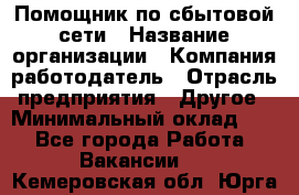 Помощник по сбытовой сети › Название организации ­ Компания-работодатель › Отрасль предприятия ­ Другое › Минимальный оклад ­ 1 - Все города Работа » Вакансии   . Кемеровская обл.,Юрга г.